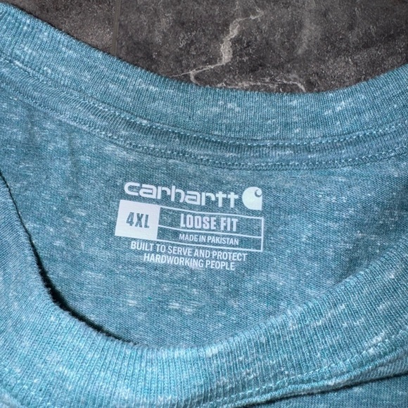 Carhartt Loose Fit Short Sleeve Shirt Green Blue Color Size 4XL - Picture 3 of 4
